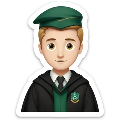 Matt Thorpe is Graham Montague  in harry potter, wear hogwarts slytherin uniform sticker