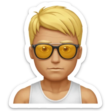 Male core muscles yellow default skin and hair sticker