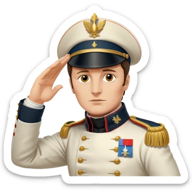 Napoleon Bonaparte saluting his soldiers sticker