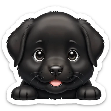 Black lab puppy sticker