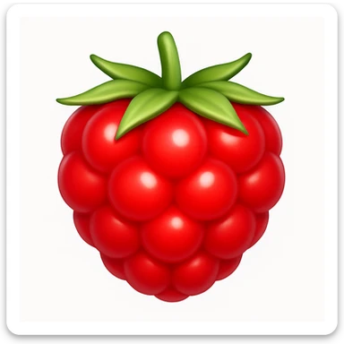 Create a berry emoji exactly like the reference image in iOS emoji style. Match the same shape, color, and texture, making it smooth and shiny. Add a subtle highlight to the berry. sticker