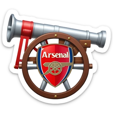 Arsenal football club crest with cannon, high definition, precise details sticker