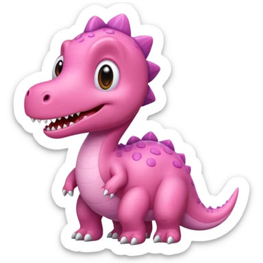 Dinosaurio rosa cute sticker