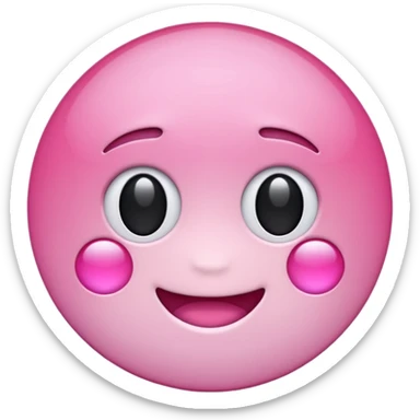 "Create a simple, glossy pink circle emoji using the exact same light pink color and shiny 3D gradient style as the Notion pink heart emoji (🩷). The circle should have a subtle highlight to mimic the Notion pink heart’s finish, and the tone should match emoji standards for digital use. sticker