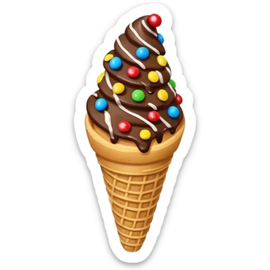 Add chocolate drizzle and m&ms on top of the crispy golden churros, put then on a cone shape paper sticker