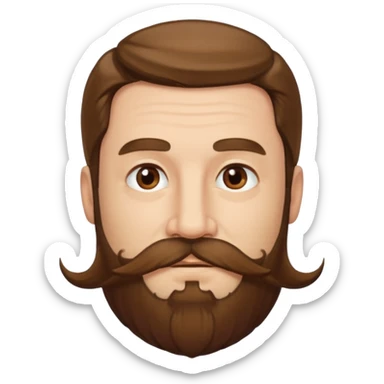 MID AGE MAN WITH LONG HAIR, MOUSTACH AND BEARD sticker
