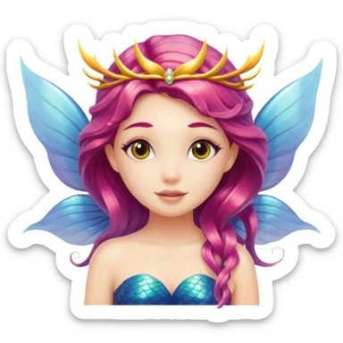 Mermaid with fairy wings with fairskin  sticker