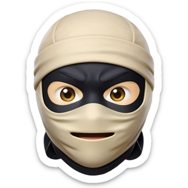 Clash of Clans aesthetic Comical Ninja Portrait Emoji, Head tilted dramatically with an exaggerated, fun expression and wide, comically expressive eyes peeking from a partially lifted mask, featuring a lean, agile form with playful stealth and natural skin tone, Simplified yet humorously expressive features, highly detailed, glowing with a slightly sassy shadowy glow, high shine, dramatic yet playful, stylized with an air of cheeky ninja mischief, soft glowing outline, capturing the essence of a meme-worthy ninja who blends humor with stealth into viral fame! sticker