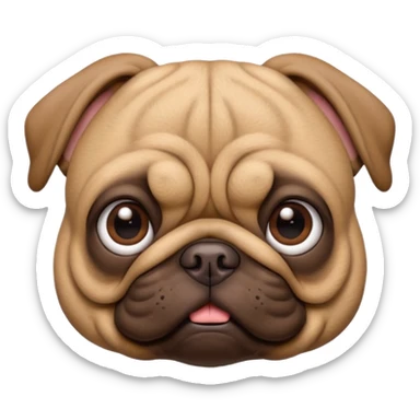 Brown (pug crossed with french bulldog) dog I'd like a 3D emoji sticker