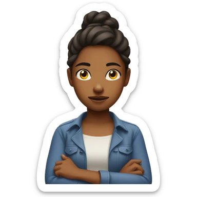 A girl with her hands crossed and looks annoyed  sticker