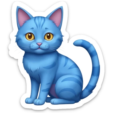 Blue cat but with 6 feet and short tail sticker