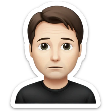 Mulder from the x-files looking very very worried (not trusting anyone today) while wearing a dark t-shirt. A beam of light from a UFO illuminates him sticker