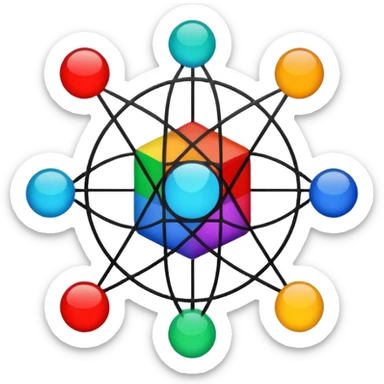 Generate 8 unique emoji-style icons representing chemical element tiles, atomic symbols, colorful science grid blocks, and laboratory chemistry themes. sticker