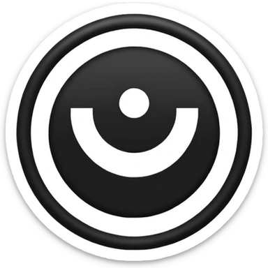 Black circle with “MB” written on in the middle of it. Nothing else no holes or anything. sticker