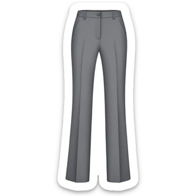 gray wide leg tailored women's dress pants, high waisted, formal trousers, only the garment, no model, flat lay on white background sticker