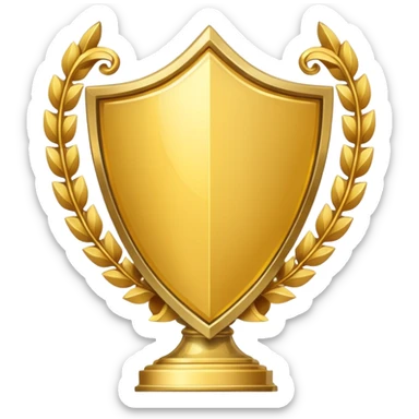 Gold shield with trophy sticker
