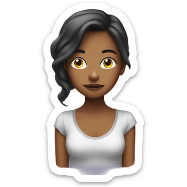 The girl is looking in the mirror sticker