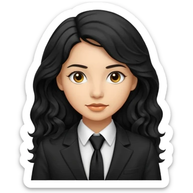 long wavy black haired woman with tie and blazer

 sticker