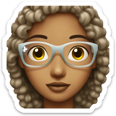 Girl with a serum on glasses spa sticker