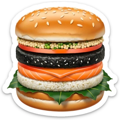 sushi burger sticker