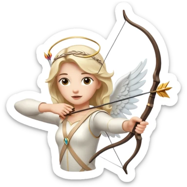 Romance - feeling of excitement associated with love - angel with arrow sticker