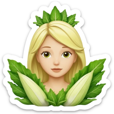 Femme blonde 👩🏼 déguisée en endive sticker