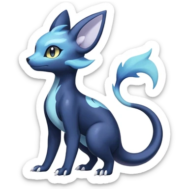 Shiny Pastel Nebulae Salandit-Meowstic-Umbreon-Fakémon-hybrid-creature (full body)  sticker
