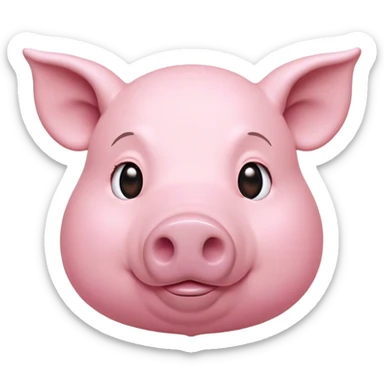 Cinematic Noble Pig Portrait Emoji, Poised and regal, with a stout, robust build and a smooth, well-groomed rosy-pink hide, deep-set soulful beady eyes, Simplified yet sharp and sophisticated features, highly detailed, glowing with a soft, dignified glow, high shine, intelligent and determined, stylized with an air of barnyard nobility, focused and attentive, soft glowing outline, capturing the essence of a watchful and confident pig, so majestic it feels as though it could trot out of the screen with effortless authority! sticker