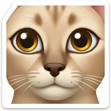 Brown tonkinese cat  face  sticker