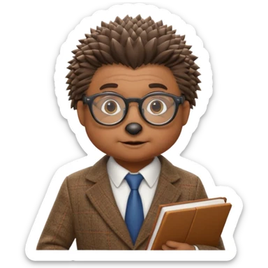 hedgehog professor sticker