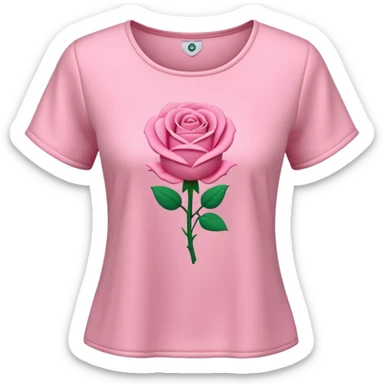 A 3D cartoon rose-pink women’s top with short sleeves, soft fabric texture, gentle lighting, isolated on plain background. Complete plain, no textures. sticker