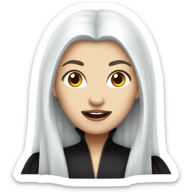 female dracula long white haie sticker
