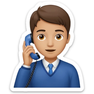 student calling on the phone sticker