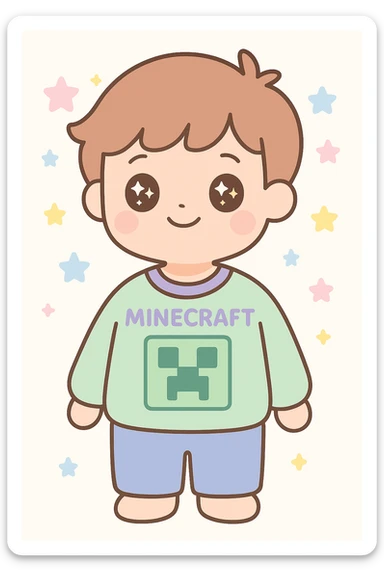 Change the jumper to green, keep kawaii style sticker