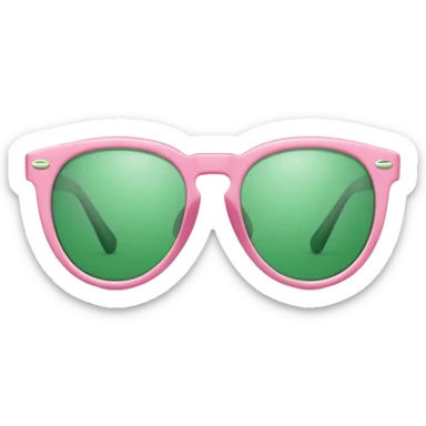 Sunglasses with the number 67 pink and green sticker