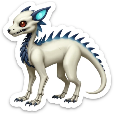 Eldritch Spooky Scary Skeletal Linoone-Absol-Trico-Hybrid (Full body) sticker