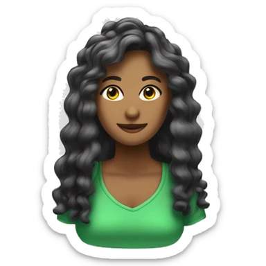 Donna con capelli biondi raccolti nella coda, con camice verde sticker