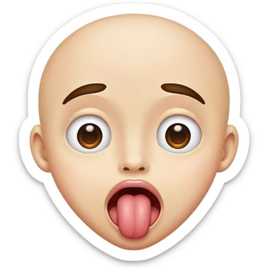 cross eyed with tongue out sticker