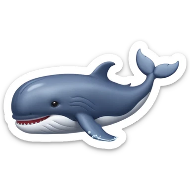 whale swimming in sea water sticker