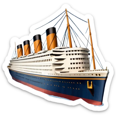 Make the Titanic sinking in the front In splits In the middle sticker