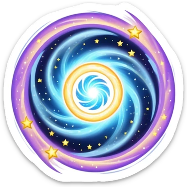 swirling vortex teleportation portal with stars and cosmic dust sticker