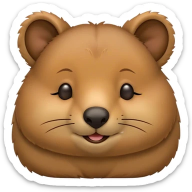 Meme-Worthy Cute Sleeping Quokka Portrait Emoji, Head resting peacefully with a contented smile, showcasing a delightfully compact build and a luxuriously soft brown fur, eyes shut in a serene, restful nap, Simplified yet hilariously adorable features, highly detailed, glowing with a soft, drowsy light, high shine, relaxed and utterly lovable, stylized with an air of playful laziness, bright and heartwarming, soft glowing outline, capturing the essence of a comically sleepy quokka, so meme‐worthy it feels like it could instantly become the next viral sensation of adorable slumber! sticker