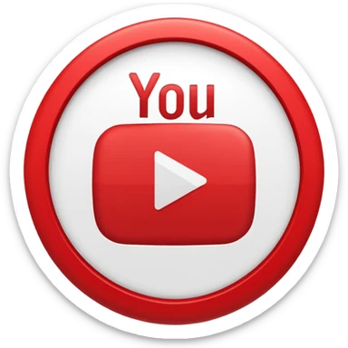 rounded play button youtube logo emoji with white background sticker