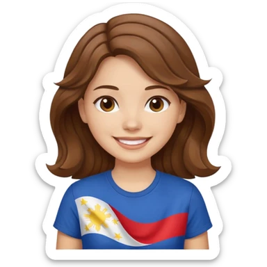 alternative white girl wavy brown hair girl filipino flag sticker