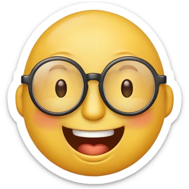 emoji with glasses laughing with tears in his eyes sticker