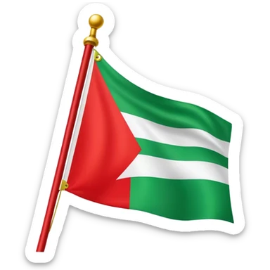 “A flag with a red top, a white stripe in the middle, and a green bottom.” sticker