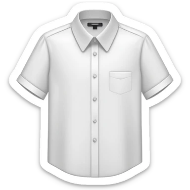 White Dress Shirt: A shirt hangs neatly on hanger, Collar folds sharply, Buttons align vertically, Sleeves hang straight down sticker