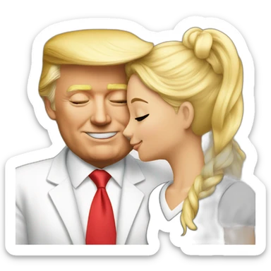 trump kissing his daughter, positivity, inclusiveness sticker