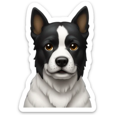 chien noir avec tache blanche sur le torse sticker