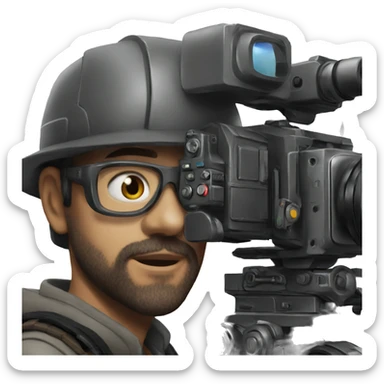 hyper realistic mech cameraman sticker